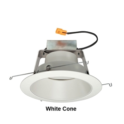 Juno Recessed Lighting J6RLWDG3-3K-6-WHW 6" IC WarmDim LED Retrofit Downlight Trim Module 600 Lumens, 3000K Color Temperature, White Cone, Less Medium Base Socket Adapter