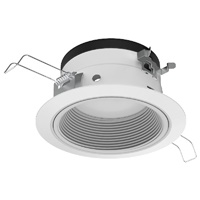 Juno JPDZ5 DB ALO10 SWW5WD 90CRI 120 FRPC BWH Podz 5" LED Downlight, Round Downlight Baffle, Adjustable Lumen Output, Switchable White 2700K-5000K + WarmDim (2850K-1900K), 90 CRI, 120V Forward/Reverse Phase Cut, 5% Dim, Black, White Trim Ring