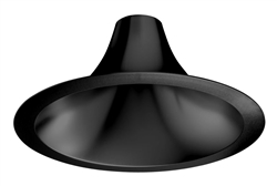 Juno Recessed Lighting L600HW-BS (L6 HW BD) 6" LED Hyperbolic Trim, Open Reflector, Wide Distribution, Black Satin Low Iridescent Alzak Finish