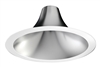 Juno Recessed Lighting L600HW-CS-WH (L6 HW CD PF) 6" LED Hyperbolic Trim, Open Reflector, Wide Distribution, Clear Satin Low Iridescent Alzak Finish, White Flange