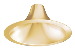 Juno Recessed Lighting L600HW-GL-WH 6" LED Hyperbolic Trim, Open Reflector, Wide Distribution, Gold Specular Low Iridescent Alzak Finish, White Flange