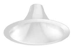 Juno Recessed Lighting L600HW-W (L6 HW WH) 6" LED Hyperbolic Trim, Open Reflector, Wide Distribution, White White Low Iridescent Alzak Finish