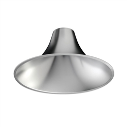 Juno Recessed Lighting L600HW-WTS-WH (L6 HW WTD PF) 6" LED Hyperbolic Trim, Open Reflector, Wide Distribution, Wheat Satin Low Iridescent Alzak Finish, White Flange