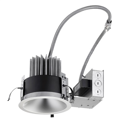 Juno LRM6 15LM 30K MVOLT G4 80CRI EZ10 Indy 6" L-Series Round Remodel Housing, 1500 Lumens, 3000K Color Temperature, 120-277V, Generation 4, 80 CRI, eldoLED 0-10V ECOdrive, Linear Dimming to 10% Min