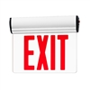 Juno Lighting NXESBA1RWH Surface Mount Edge-Lit LED Exit Sign with Battery Backup, Single face Clear Background, Red Letters, White