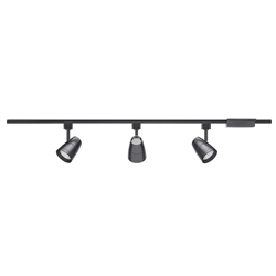 Juno Track Lighting R4K3600L35KUBL (R4K3600L 35K 80CRI PDIM UNF BL) Trac Lites 4 ft. 3 Heads Track Kit, 3500K Color Temperature, 80CRI, Universal Beam, Black Color