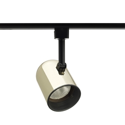 Juno Track Lighting R501B-PB (R501 BLB PB) Trac Lites Round Back Cylinder Line Voltage 50W PAR20/R20 Black Baffle Polished Brass Color