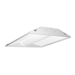 Juno Lighting S2X4BL-3940U-WH3-BR Indy 2x4 LED Low-Profile Recessed Luminaire With Basket Diffuser, 3900 Lumens, 4000K, 120-277V, White, Gen3, Emergency Battery pack With Remote Test Switch