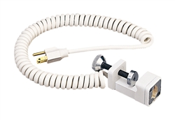 Juno Track Lighting T133WH (T133 WH) Line Voltage Coil Cord Clamp-On with Plug, White Color