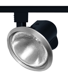 Juno Track Lighting T231SC (T231 SC) Close-Up with Metal Shade - Line Voltage 75W PAR30, Satin Chrome Color