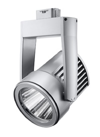 Juno T255L G3 27K 80CRI PDIM SP SL Cylindra 35W Dimmable LED Trac Light, 2700K Color Temperature, 80 CRI, Spot Distribution, Silver Finish