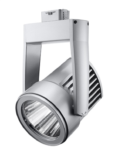 Juno T255L G3 27K 80CRI PDIM SP SL Cylindra 35W Dimmable LED Trac Light, 2700K Color Temperature, 80 CRI, Spot Distribution, Silver Finish