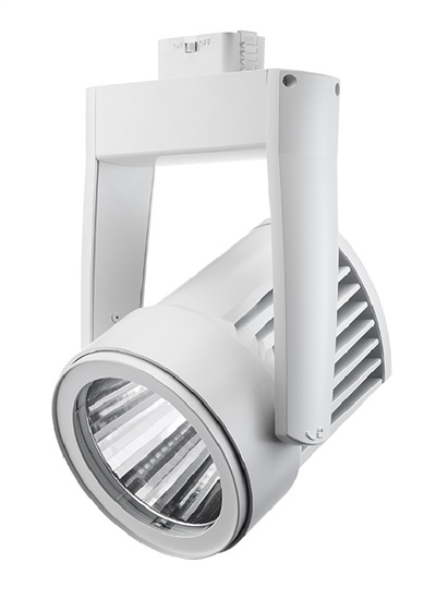 Juno T255L G3 30K SPW PDIM SP WH Cylindra 35W Dimmable LED Trac Light, 3000K Color Temperature, Spectral White, Spot Distribution, White Finish