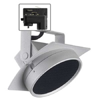 Juno T271L G2 30K SPW PDIM SP SL THCL1SL Track Lighting Arc 9W Dimmable LED Track Fixture, 2700K, Spectral White, Spot, Installed Louver, Silver Finish