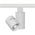 Juno Track Lighting T381L-3SWH 13W Vertical Cylinder LED, 3000K Color Temperature, 80 CRI, Spot Beam Spread, White Finish