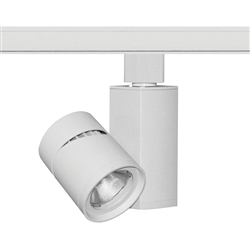 Juno Track Lighting T381L-3SWH 13W Vertical Cylinder LED, 3000K Color Temperature, 80 CRI, Spot Beam Spread, White Finish