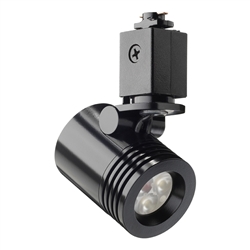 Juno Track Lighting TL114G2-35F-BL Trac 12 LED Mini Cylinder Spotlight, 6W 12V, 3500K Color Temp, Flood Beam Lighting Fixture, Black Color