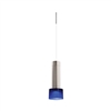 Juno TLPL1783SNBLUWH Trac 12 Decorative LED Mini-Pendant 6W 12V, Cylinder Pendant with 78" Cord, 3000K Color Temperature, Satin Nickel Body, White Adapter with Blue Glass