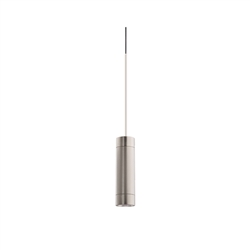 Juno TLPL1783SNSL Trac 12 Decorative LED Mini-Pendant 6W 12V, Cylinder Pendant with 78" Cord, 3000K Color Temperature, Satin Nickel Body, No Glass, Silver Adapter