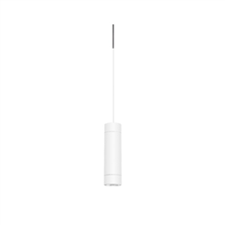 Juno TLPL1783WHWH Trac 12 Decorative LED Mini-Pendant 6W 12V, Cylinder Pendant with 78" Cord, 3000K Color Temperature, White Body, No Glass, White Adapter