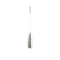 Juno TLPL21443SNWH Trac 12 Decorative LED Mini-Pendant 6W 12V, Flute Pendant, with 144" Cord, 3000K Color Temperature, Satin Nickel Body, No Glass, White Adapter