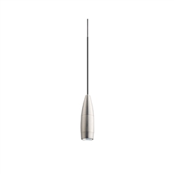 Juno TLPL2783SNBL Trac 12 Decorative LED Mini-Pendant 6W 12V, Flute Pendant, with 78" Cord, 3000K Color Temperature, Satin Nickel Body, No Glass, Black Adapter