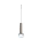 Juno TQJPL11443SNFRTSTN Trac-Master Decorative LED Mini-Pendant 6W 12V, Cylinder Pendant with 144 inch Cord, 3000K Color Temperature, Satin Nickel Pendant Body, Frost Glass, Satin Nickel Adapter