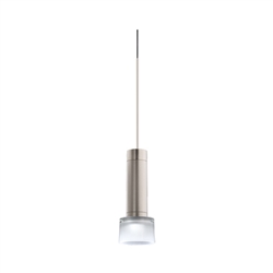 Juno TQJPL11443SNFRTSTN Trac-Master Decorative LED Mini-Pendant 6W 12V, Cylinder Pendant with 144 inch Cord, 3000K Color Temperature, Satin Nickel Pendant Body, Frost Glass, Satin Nickel Adapter