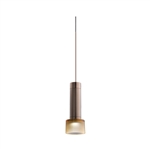 Juno TQJPL1782BZAMBBRZ Trac-Master Decorative LED Mini-Pendant 6W 12V, Cylinder Pendant with 78 inch Cord, 2700K Color Temperature, Bronze Pendant Body, Amber Glass, Bronze Adapter