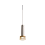 Juno TQJPL1782SNAMBSTN Trac-Master Decorative LED Mini-Pendant 6W 12V, Cylinder Pendant with 78 inch Cord, 2700K Color Temperature, Satin Nickel Pendant Body, Amber Glass, Satin Nickel Adapter