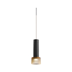 Juno TQJPL1783BLAMBSTN Trac-Master Decorative LED Mini-Pendant 6W 12V, Cylinder Pendant with 78 inch Cord, 3000K Color Temperature, Black Pendant Body, Satin Nickel Adapater