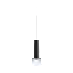 Juno TQJPL1783BLFRTBL Trac-Master Decorative LED Mini-Pendant 6W 12V, Cylinder Pendant with 78 inch Cord, 3000K Color Temperature, Black Pendant Body, Frost Glass, Black Adapter