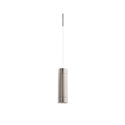 Juno TQJPL1783SNWH Trac-Master Decorative LED Mini-Pendant 6W 12V, Cylinder Pendant with 78 inch Cord, 3000K Color Temperature, Satin Nickel Pendant Body, No Glass, White Adapter