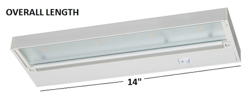 Juno Under Cabinet Lighting Led UPLED14-WH 14 4-Lamp Pro Dimmable Fixture,  5.6 Watts, 299 Lumens, White Finish - Indoor Lighting Under Cabinet Light  Bars