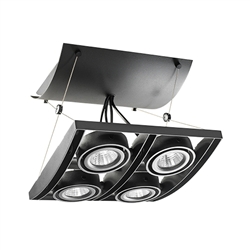 Juno Track Lighting XT16404-39H-BL AVIO Four Lamp - HID Metal Halide 39W CMH MR16 GX10 Quad Unit, Black Color