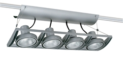 Juno Track Lighting XT30401SL AVIO Four Lamp - Line Voltage 35-75W PAR30 Linear Unit, Silver Color