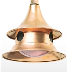 Kim AN30 60W A19 Incandescent 120V Wren House Landscape Light, Spun Copper Hood, Cast Bronze Mounting Loop, Verde Patina Finish