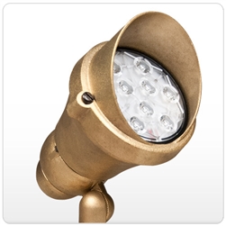 Kim Lighting C735NB 120V Die-Cast Brass Landscape Light, Scarab Style, 50W-75W PAR30 Halogen, Natural Brass Finish