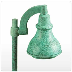 Kim Lighting KLV165VG 12 Volt Die-Cast Brass, 50W MR16 Halogen Landscape Path Bell Light, Verde Green Patina Finish