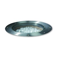 Kim Lighting LTV81SSNF36L3KUVSRRCA81 Landscape Light vault 8 Stainless Steel, 13" Diameter, Narrow Flood Distribution, 3000K, 120-277V, SlipResistant Lens, Rebar Cage Anchor 1