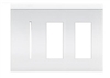Lutron LWT-GTT-CWH New Architectural Wallplate 3 Gang, Grafik T and New Architectural Opening, in Clear White Glass