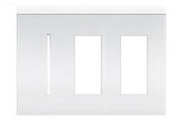 Lutron LWT-GTT-CWH New Architectural Wallplate 3 Gang, Grafik T and New Architectural Opening, in Clear White Glass