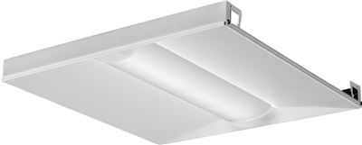 Lithonia 2BLT2 33L ADP GZ10 LP835 2'x2' Surface Mount LED Recessed Troffer, 3000 Lumens, Curved Linear Prism Diffuser, 120-277V, Dims to 10%, 82 CRI, 3500K