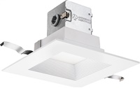 Lithonia 6JBK SQ 27K 90CRI MW Square Direct-Wire Canless LED Recessed Downlight, 2700K Color Temperature, 11W, 740 Lumens, 90 CRI, Matte White