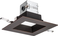 Lithonia 6JBK SQ 27K 90CRI ORB Square Direct-Wire Canless LED Recessed Downlight, 2700K Color Temperature, 11W, 740 Lumens, 90 CRI, Oil Rubbed Bronze