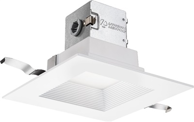 Lithonia 6JBK SQ 30K 90CRI MW Square Direct-Wire Canless LED Recessed Downlight, 3000K Color Temperature, 11W, 770 Lumens, 90 CRI, Matte White