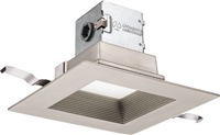 Lithonia 6JBK SQ 30K 90CRI BN Square Direct-Wire Canless LED Recessed Downlight, 3000K Color Temperature, 11W, 770 Lumens, 90 CRI, Brushed Nickel