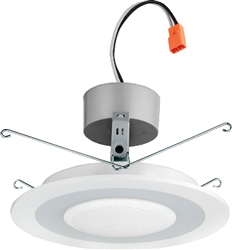 Lithonia 6SL RD 07LM 27K 90CRI MW L/SKTWHIP 6" LED Downlight with Interchangeable Faceplates (No E26 Adapter, CA Only), 2700K, 11W, 650L, 90 CRI, Matte White Finish