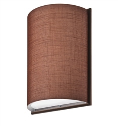 Lithonia DLSD16 BN F01 Wall Sconce Diffuser Bronze Frame with Chocolate Linen