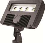 Lithonia DSXF2 LED P1 30K MFL 120 THK DDBXD 54W D-Series Size 2 LED Floodlight, P1 Performance Package, 3000K Color Temperature, Medium Flood Distribution, 120V, Knuckle With 1/2" NPS Threaded Pipe, Dark Bronze Finish